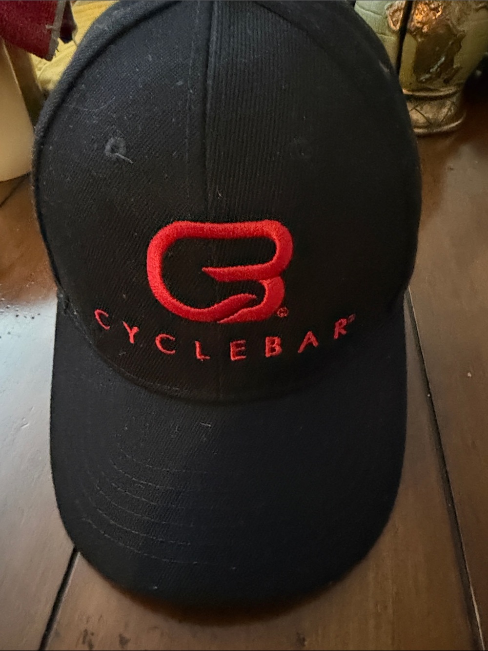 Cyclebar Black Hat with Red Logo